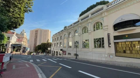Rolex Store and Street View Monte Carlo Monaco - Static Daytime Stock Footage 346499698