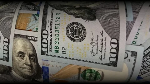 Roll of 100 Dollar Bills, Exclusive, Cash, Business Background, Money Stock Footage 300668759