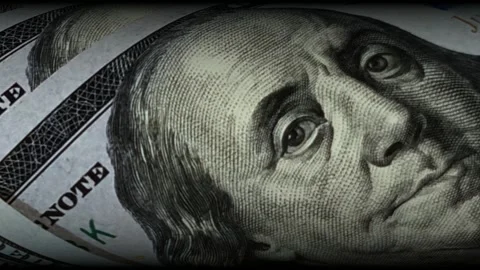 Roll of 100 Dollar Bills, Exclusive, Cash, Money, Business Background Stock Footage 300668829