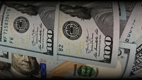 Roll of 100 Dollar Bills, Exclusive, Business Background, Money, Cash Stock Footage 300668914