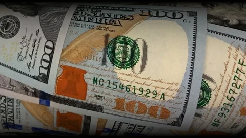 Roll of 100 Dollar Bills, Exclusive, Money, Cash, Business Background Stock Footage 300668931