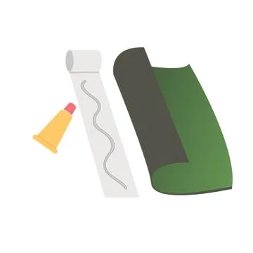 Roll artificial turf. Glue. artificial grass. vector Stock Illustration