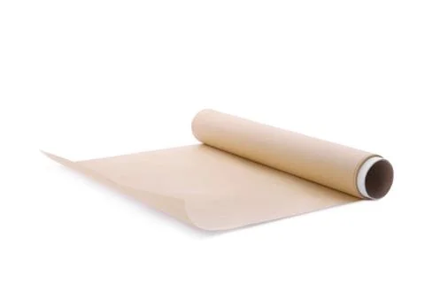 Roll of baking paper isolated on white Stock Photos
