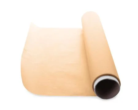Roll of baking paper isolated on white Stock Photos