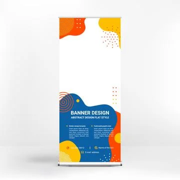Roll-up banner design, creative background of graphic shapes, modern design f Stockillustratie