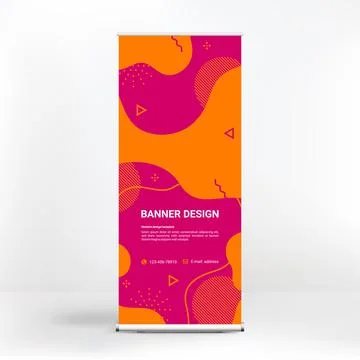 Roll-up banner design, creative background of graphic shapes, modern design f 스톡 일러스트