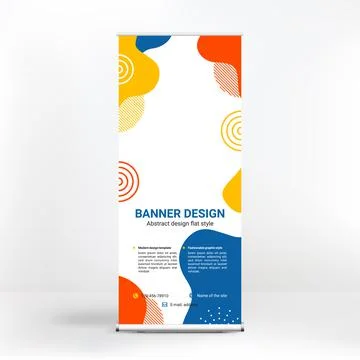 Roll-up banner design, creative background of graphic shapes, modern design f Stock Illustration