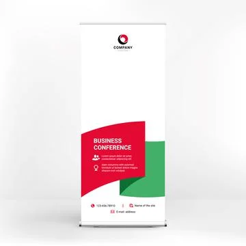 Roll-up banner design, creative geometric background for photo and text, mode Stock-Illustration