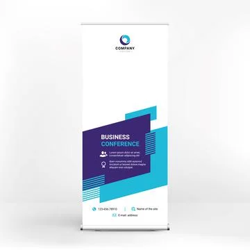 Roll-up banner design, creative geometric background for photo and text, mode イラスト素材