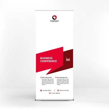 Roll-up banner design, creative geometric background for photo and text, mode Illustrazione stock