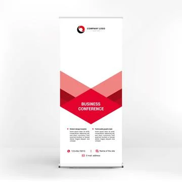 Roll-up banner design, creative geometric background for photo and text, mode Stock Illustration