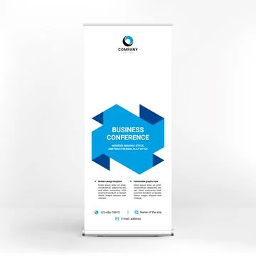 Roll-up banner design, creative geometric style, stand for advertising produc イラスト素材