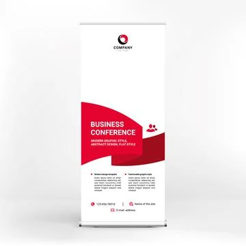 Roll-up banner design, creative geometric style, stand for advertising produc Stock Illustration