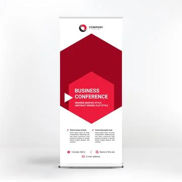 Roll-up banner design, creative graphic style for outdoor advertising, geomet Stock-Illustration