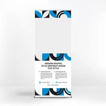 Roll-up banner design, creative graphic style for outdoor advertising, geomet Stock Illustration