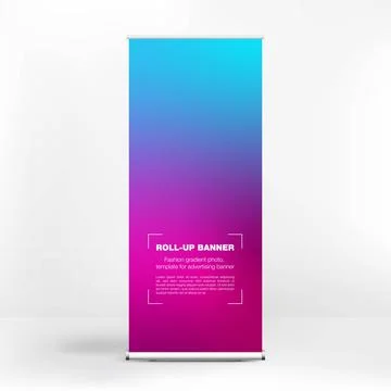 Roll-up banner design, liquid gradient background, advertising banner 스톡 일러스트