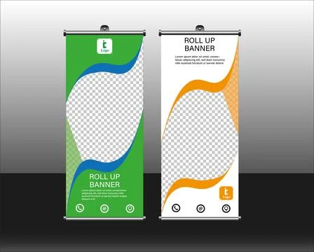 Roll up banner design template vector, abstract background, banner, eps10. 스톡 일러스트