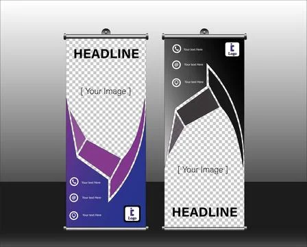 Roll up banner design template vector, rollup banner, illustration 스톡 일러스트