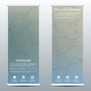 Roll-up banner for presentation and publication. Medicine, science, technology Stock Illustration