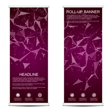 Roll up banner for presentation and publication. Medicine, science, technology Stock Illustration