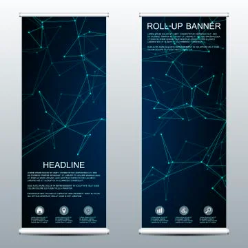Roll up banner for presentation and publication. Medicine, science, technology Stock Illustration