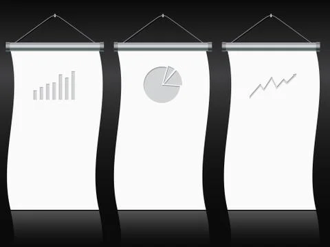 Roll up banner set with charts and diagrams Stock-Illustration