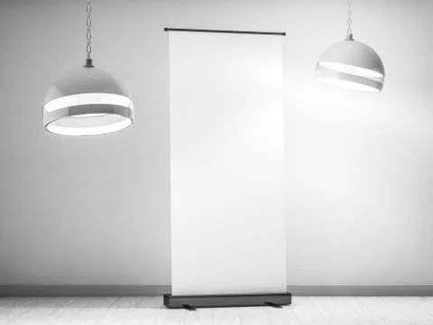 Roll up banner stand. 3D Stock Illustration