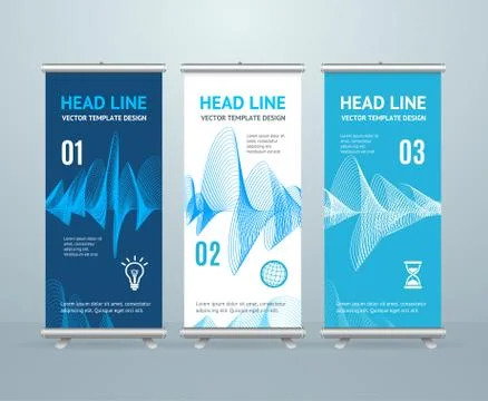 Roll Up Banner Stand Design Template. Vector Stock-Illustration