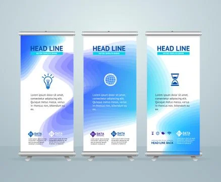 Roll Up Banner Stand Design Template. Vector 스톡 일러스트