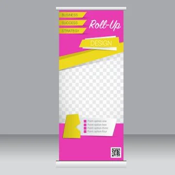 Roll up banner stand template. Abstract background for design Stock Illustration