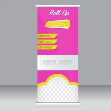 Roll up banner stand template. Abstract background for design Stock Illustration