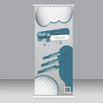 Roll up banner stand template. Abstract background for design Stock Illustration