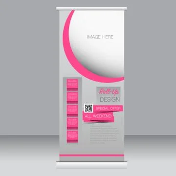 Roll up banner stand template. Abstract background for design Stock Illustration