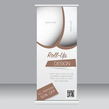 Roll up banner stand template. Abstract background for design Stock Illustration