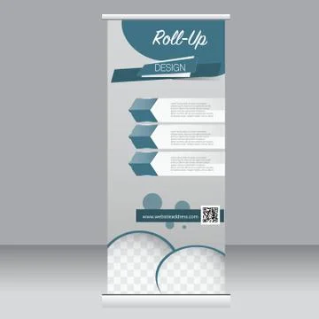 Roll up banner stand template. Abstract background for design Stock Illustration