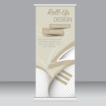 Roll up banner stand template. Abstract background for design Stock Illustration
