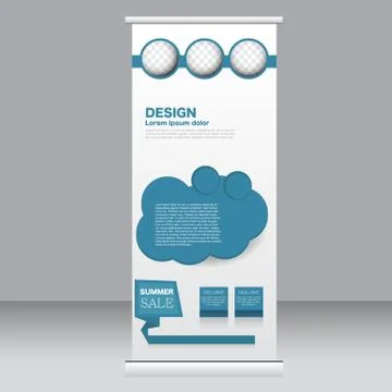 Roll up banner stand template. Abstract background for design Stock Illustration