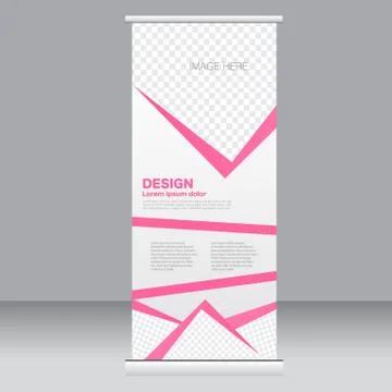 Roll up banner stand template. Abstract background for design Stock Illustration