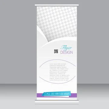 Roll up banner stand template. Abstract background for design Stock Illustration