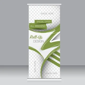 Roll up banner stand template. Abstract background for design Stock Illustration