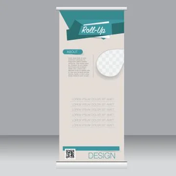 Roll up banner stand template. Abstract background for design Stock Illustration