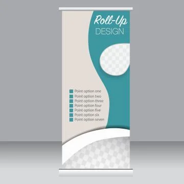 Roll up banner stand template. Abstract background for design Stock Illustration