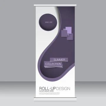Roll up banner stand template. Abstract background for design Stock Illustration