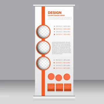 Roll up banner stand template. Abstract background for design Stock Illustration