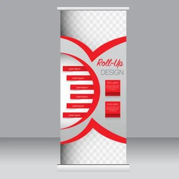 Roll up banner stand template. Abstract background for design Stock Illustration