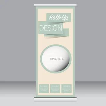 Roll up banner stand template. Abstract background for design Stock Illustration