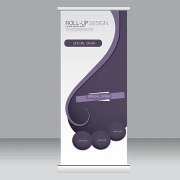 Roll up banner stand template. Abstract background for design Stock Illustration