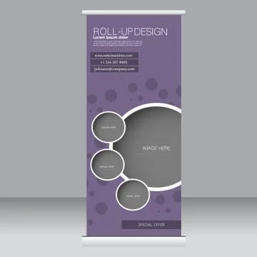Roll up banner stand template. Abstract background for design Illustrazione stock