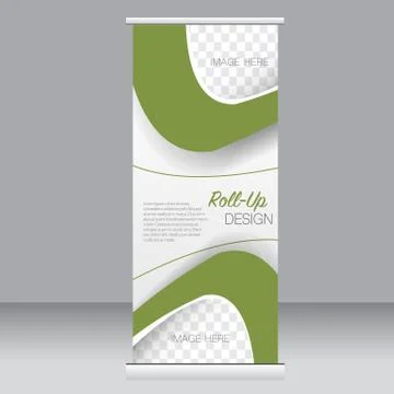Roll up banner stand template. Abstract background for design Stock Illustration