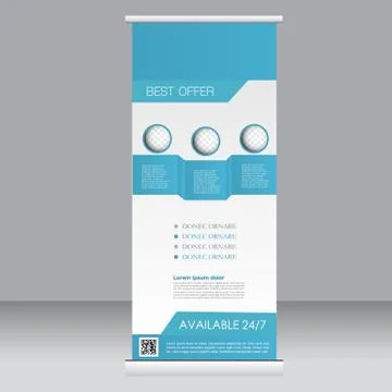 Roll up banner stand template. Abstract background for design Stock Illustration